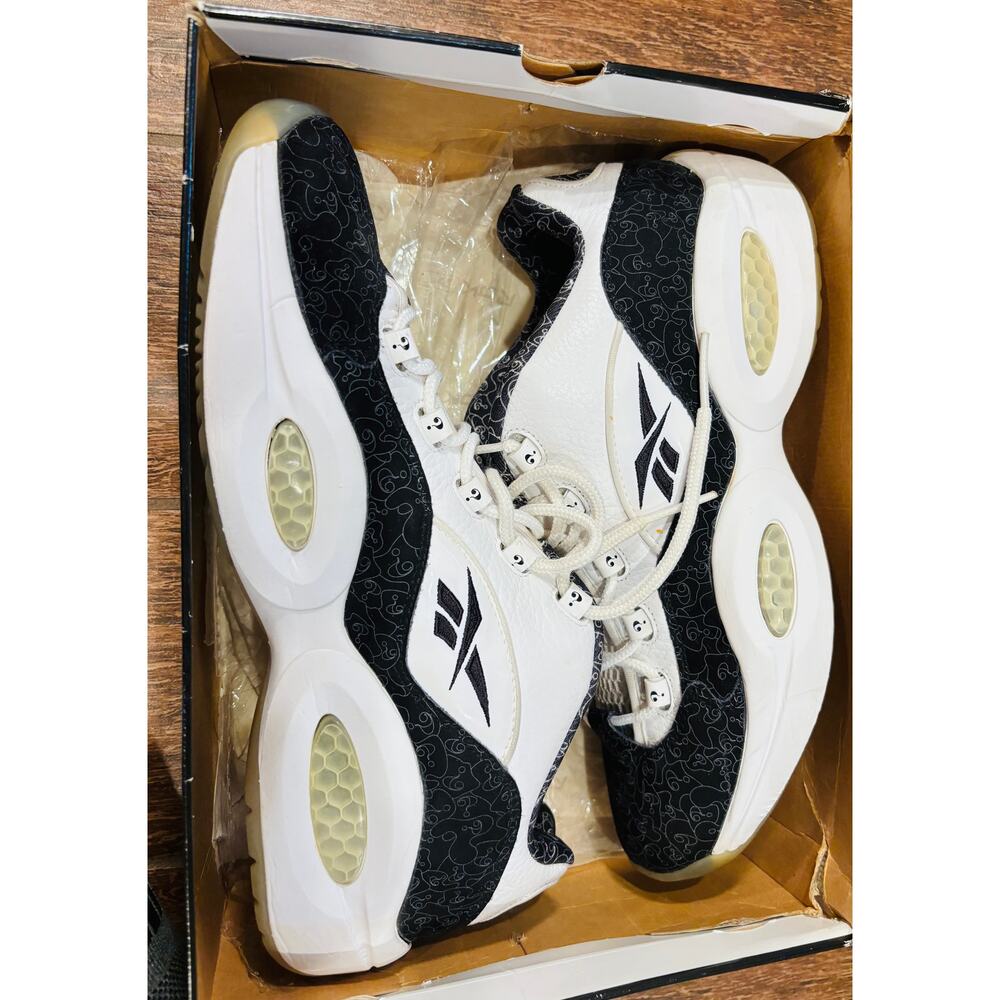 Super Rare Reebok Question Low "Question Print" Black Sz 12 2007, 4-173920 w/Box